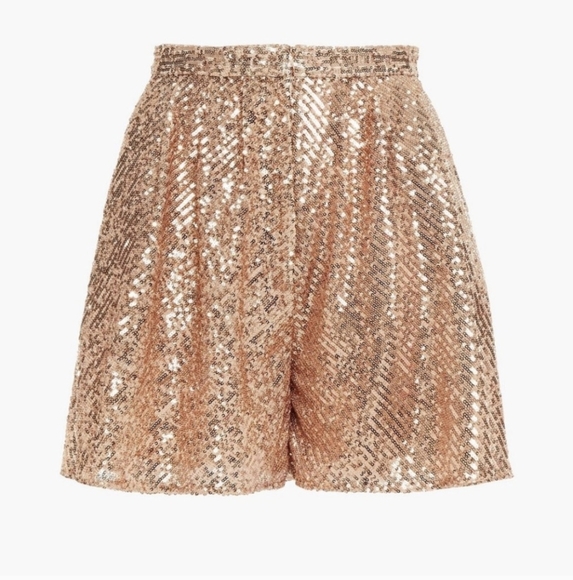 Maje Paillette sequin flounce shorts in rose gold Sz M NWT - Picture 3 of 12